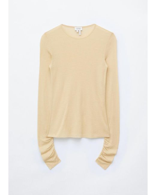 & Other Stories Natural Plain-Knit Wool Top