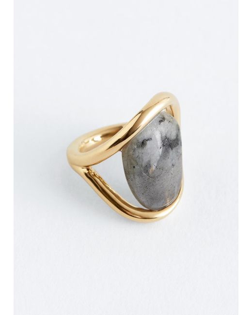 & Other Stories Metallic Stone Wire Ring