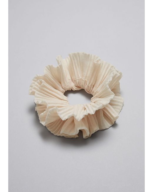 & Other Stories Natural Pleated Hair Scrunchie