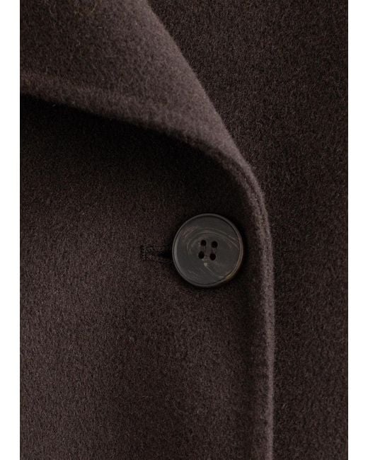 & Other Stories Brown Shawl-Collar Wool Maxi Coat