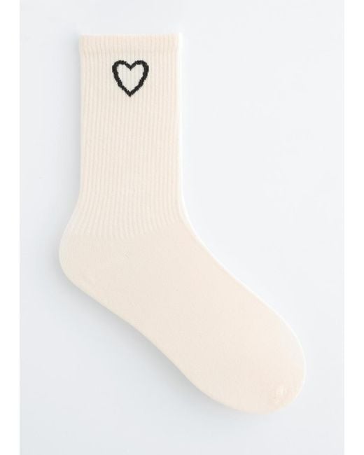 & Other Stories White Rib-Knit Socks