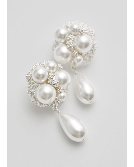 & Other Stories Black Baroque Pearl Earrings