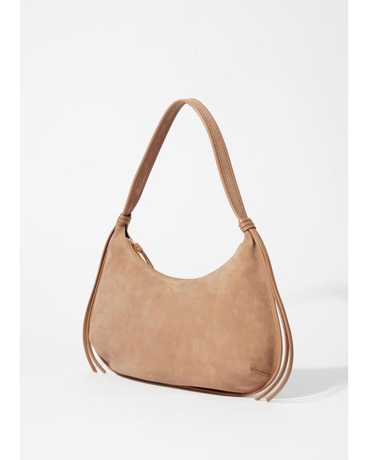 Sac Porté Épaule En Daim À Franges & Other Stories en coloris White
