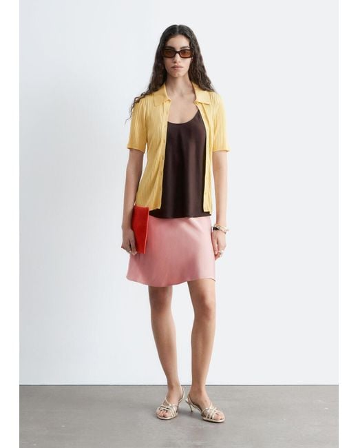 & Other Stories Yellow Rib-Knit Top