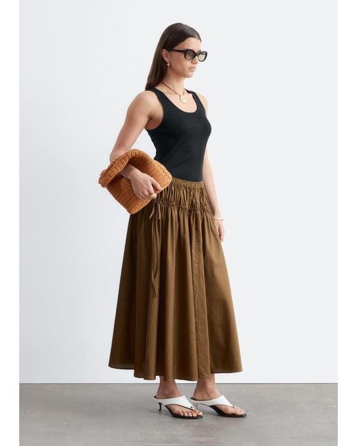 & Other Stories Black Ribbed Cotton Tank Top