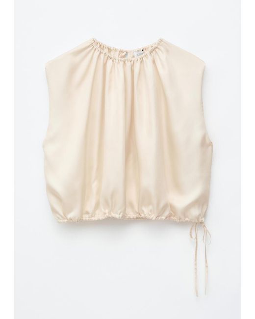 & Other Stories White Drawstring Silk Top