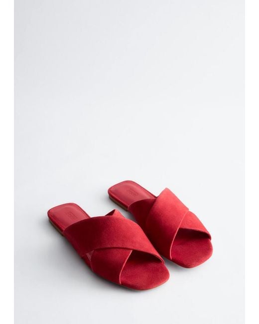 & Other Stories Red Crossover Sandals