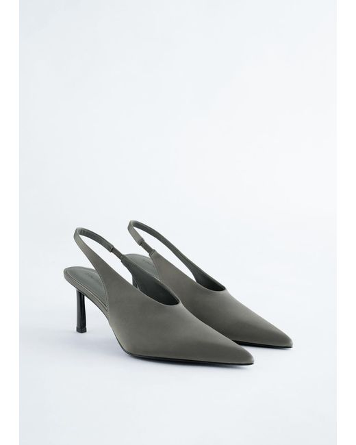 & Other Stories Black Satin Slingback Pumps