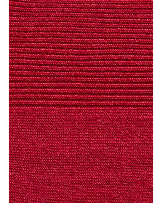 & Other Stories Red Ribbed Frill Socks
