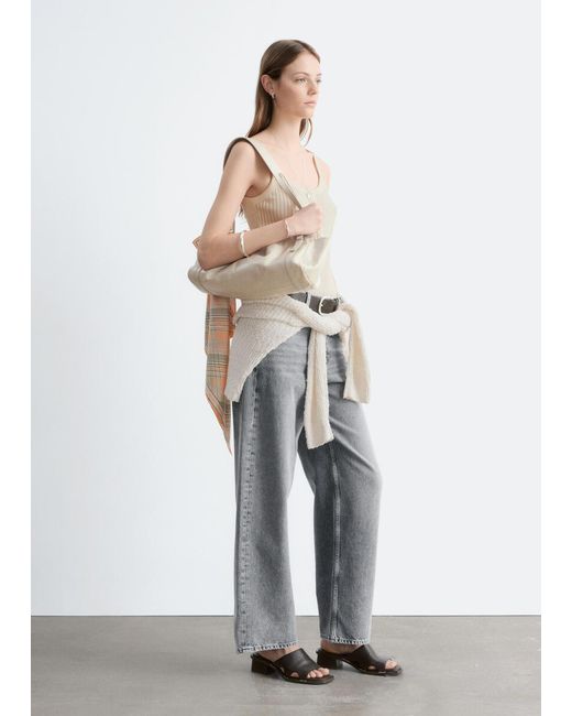 & Other Stories Natural Scalloped Tank Top