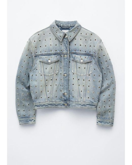 & Other Stories Blue Eyelet Denim Jacket