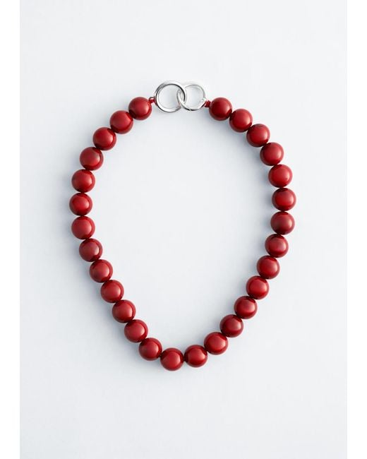 & Other Stories Natural Short Stone Bead Necklace