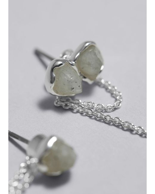 & Other Stories Gray Semi-precious Stone Earrings