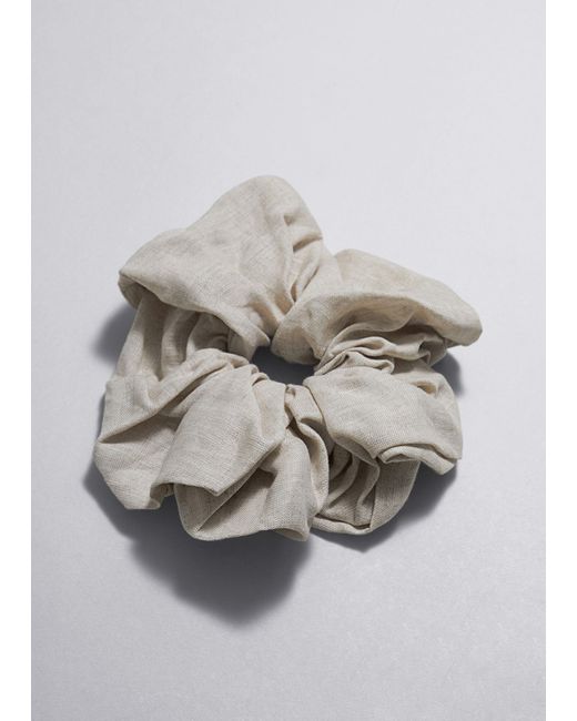 & Other Stories Gray Large Linen Scrunchie