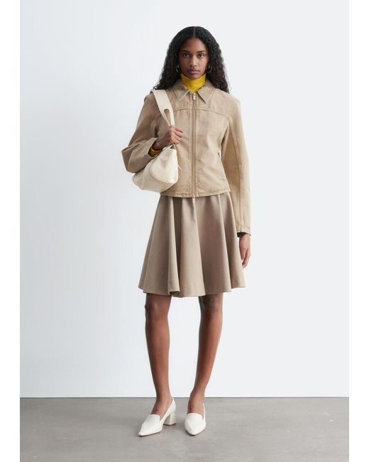 & Other Stories Natural Fitted Zip-Up Denim Jacket