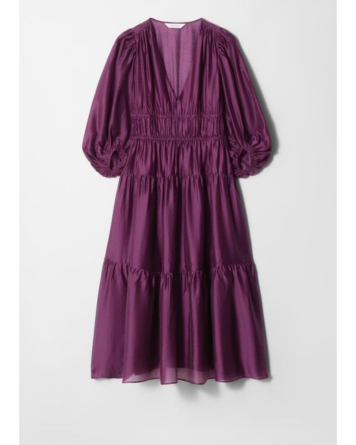 & Other Stories Tiered Midi Dress