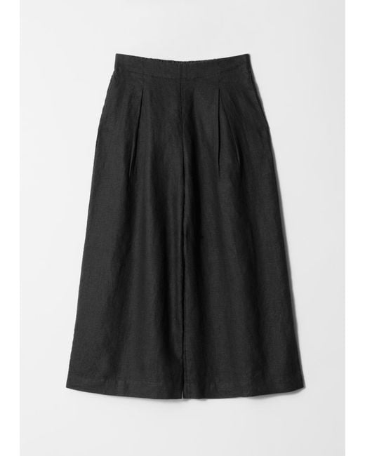 & Other Stories Black Linen Culottes