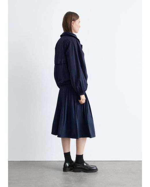 & Other Stories Blue Stand-Collar Drawstring Jacket