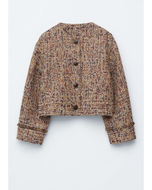 & Other Stories Natural Cropped Bouclé Jacket