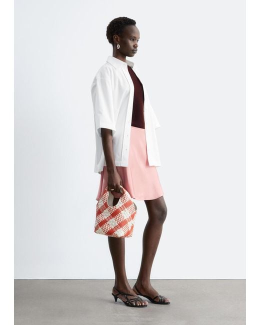 & Other Stories Pink Bias-Cut Mini Skirt