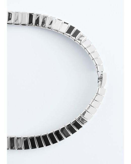 & Other Stories Blue Stacked Plate Necklace