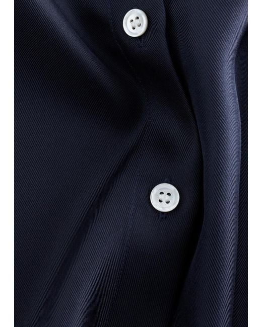 & Other Stories Blue Relaxed Silk Shirt