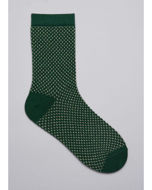 & Other Stories Green Glitter Honeycomb Socks