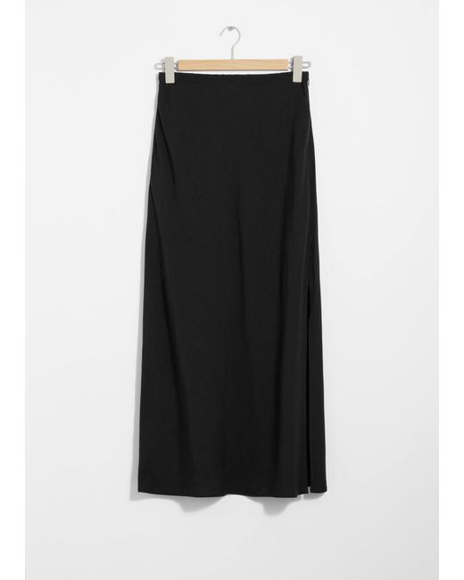 & Other Stories Black High-Waist Maxi Skirt