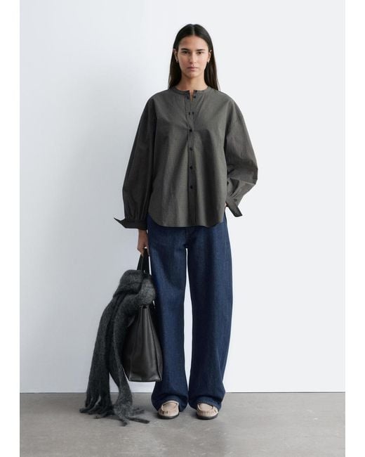 & Other Stories Black Oversized Cotton Shirt