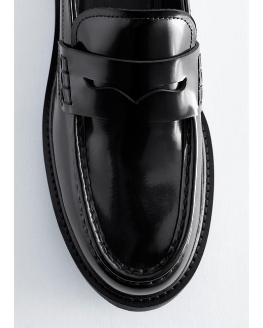 & Other Stories White Chunky Leather Loafers