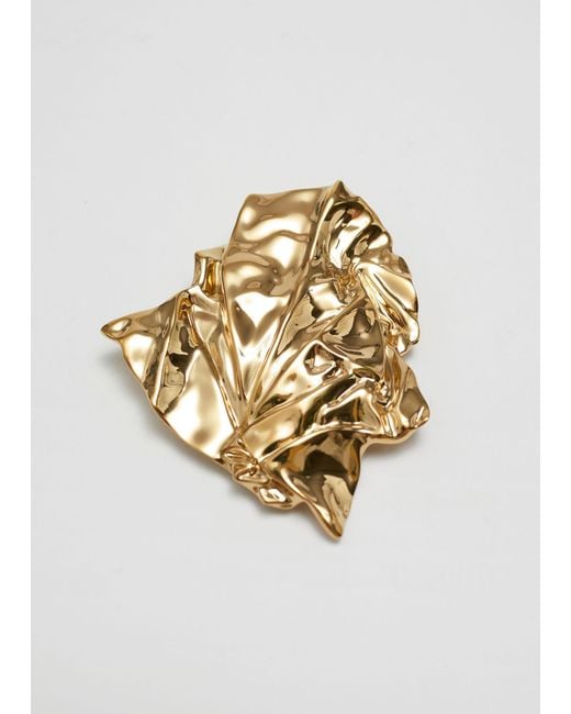 & Other Stories Metallic Bold Sculptural Brooch
