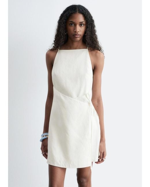 & Other Stories White Linen Mini Dress