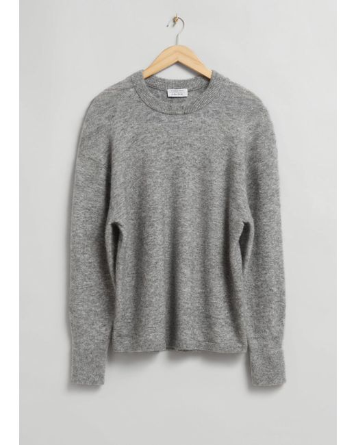 & Other Stories Gray Relaxed Alpaca Knit Sweater