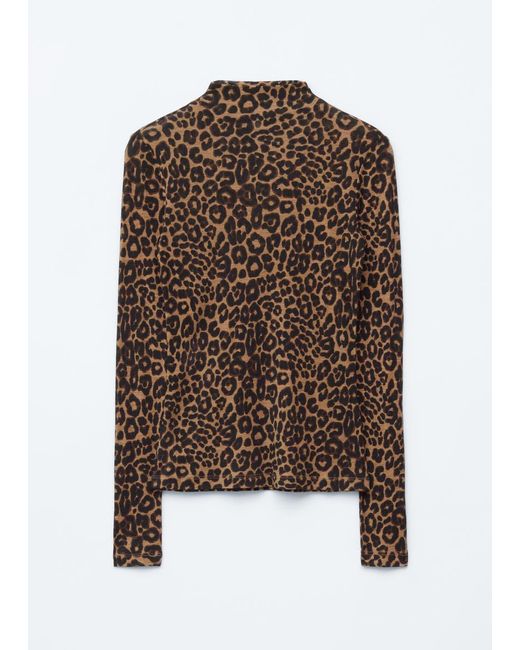 & Other Stories Brown Mock-Neck Top