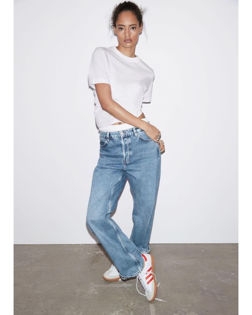 & Other Stories Blue Relaxed Tapered Jeans