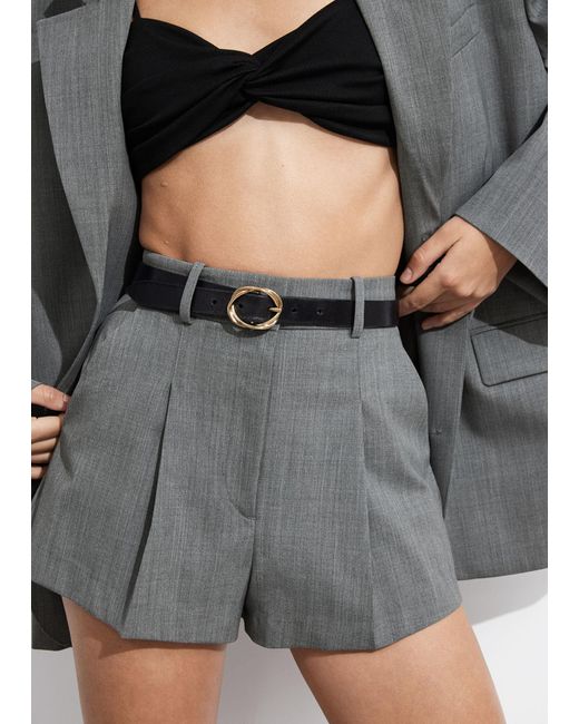 & Other Stories Gray Tailored Shorts