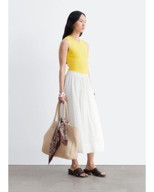 & Other Stories Yellow Sleeveless V-Neck Knitted Top