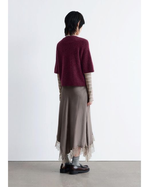 & Other Stories Red Alpaca-Blend Knitted Top