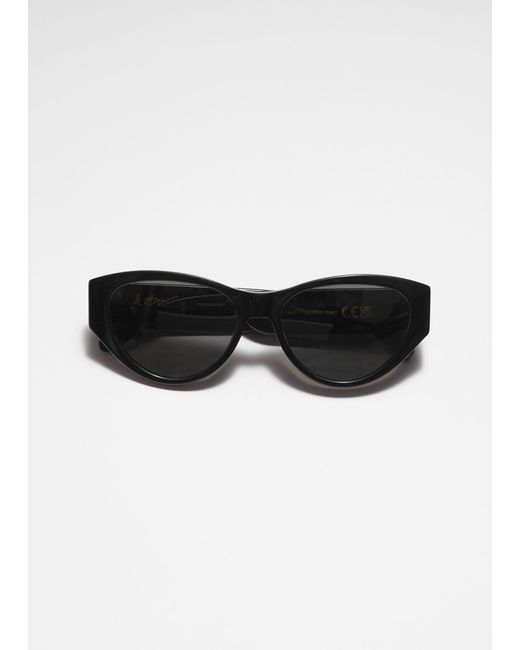 & Other Stories Black Polarized Cat-eye Sunglasses
