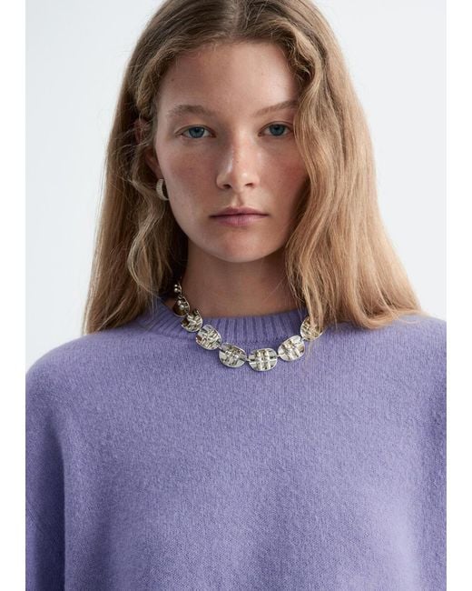 & Other Stories Blue Boxy Knit Jumper