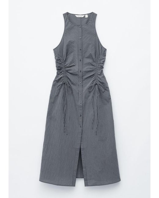 & Other Stories White Sleeveless Drawstring Midi Dress