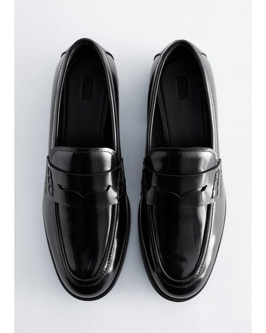 & Other Stories White Leather Penny Loafers
