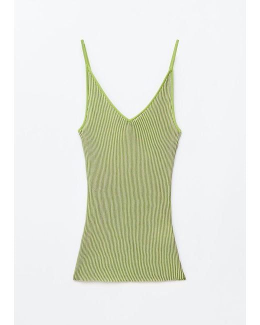 & Other Stories Green Rib-Knit Camisole