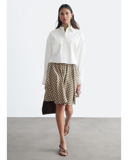 & Other Stories White Cropped Cotton Twill Shirt