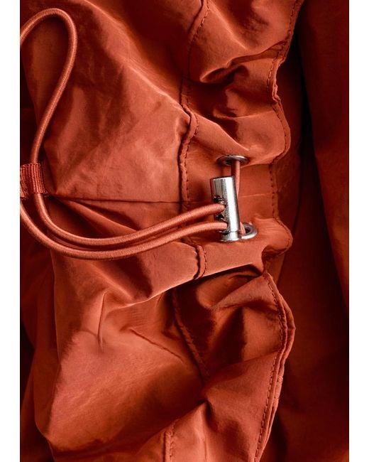 & Other Stories Red Technical Nylon Hooded Parka