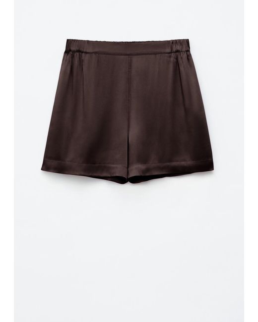 & Other Stories Brown Satin Pull-On Shorts