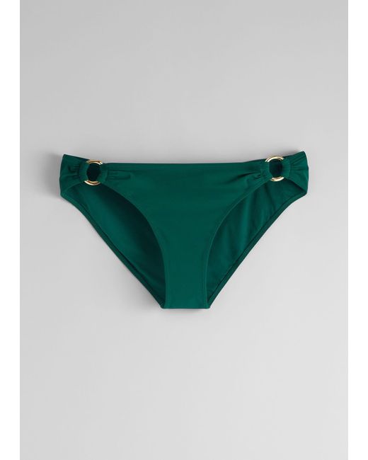 & Other Stories Green Ring-detailed Bikini Briefs