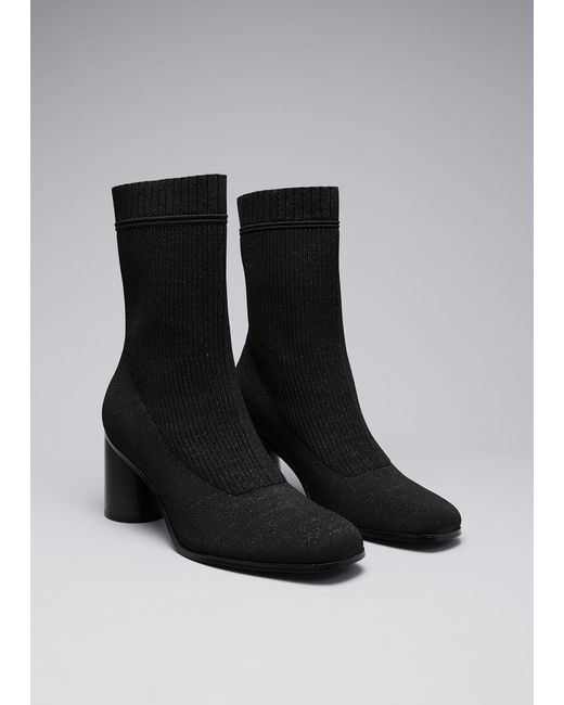 & Other Stories Black Knit Sock Boots