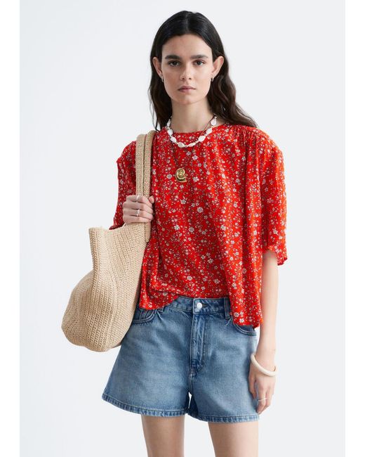 & Other Stories Gathered Crepe Blouse