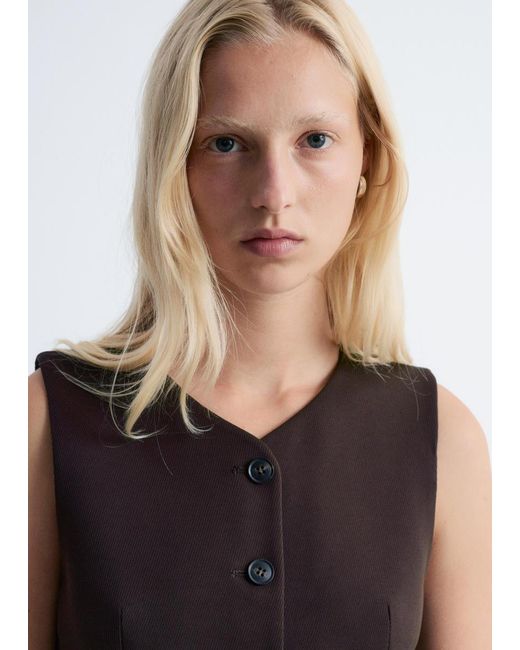 & Other Stories Brown Tailored Vest